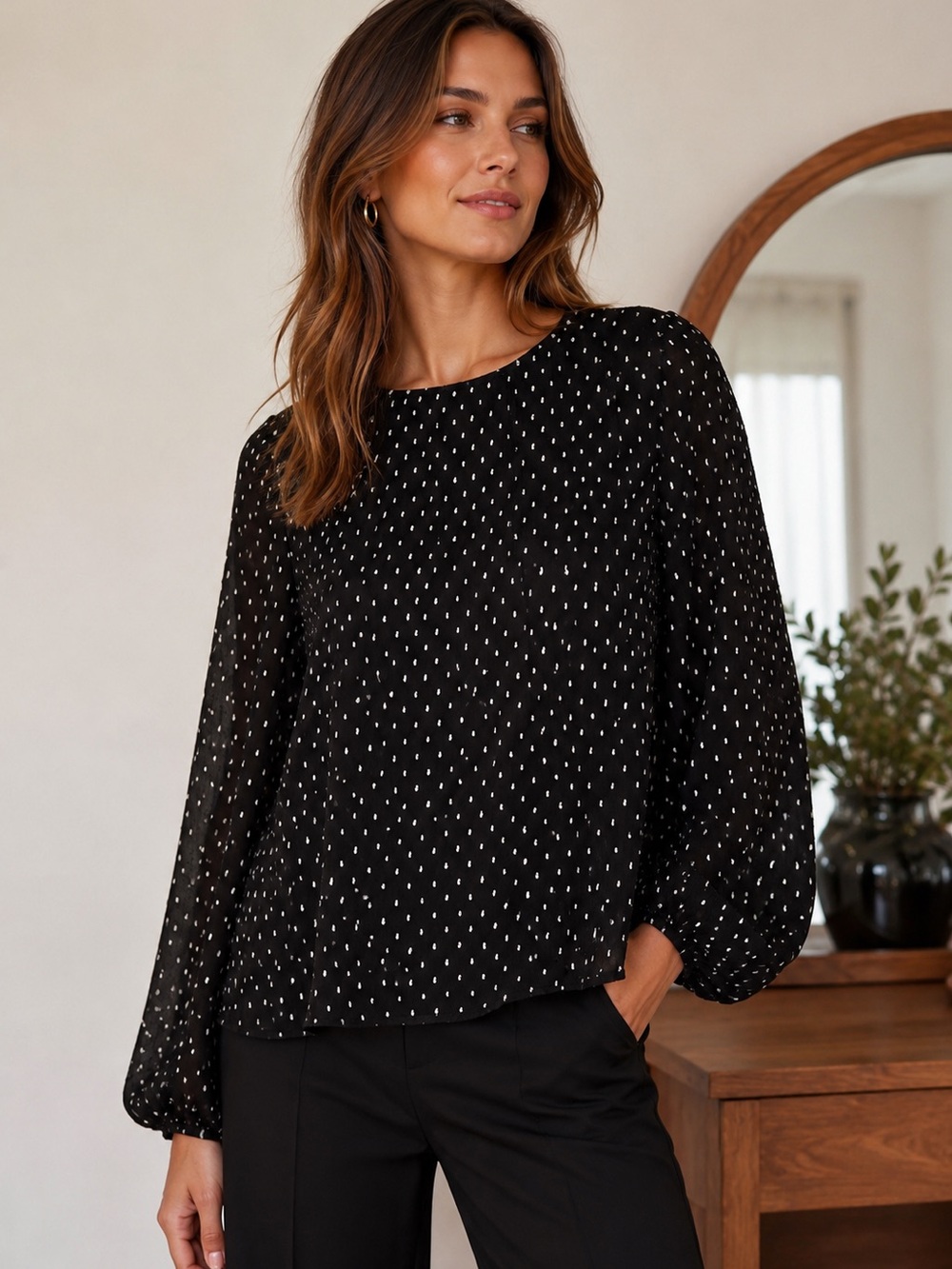 Maje Blouse with Texture Detail